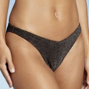 Xhilaration Women's Metallic Swim Bottom - Black